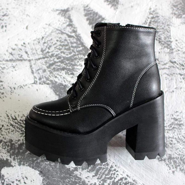 Material: Faux Leather 
Size: 35-39 
(Height:21CM/8.3" 
Heel Height:10.5CM/4.1" 
Platform Height:5.5CM/2.2") 
SKU: BO97130 Trendy Streetwear Moto Boots With Zipper Closure, Black Punk Martin Boots In Faux Leather, Black Punk Style Martin Boots In Faux Leather, Winter Concert Rivets Platform Boots, Gothic Synthetic Boots For Streetwear, Edgy High-top Platform Boots With Zipper, Trendy Round Toe Martin Boots For Concert, Winter Platform Martin Boots For Concerts, Fall Martin Boots For Concerts