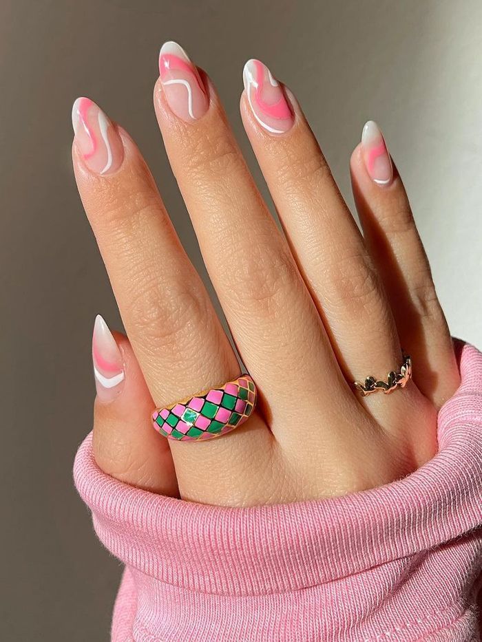 Blush-Toned Nail Designs Are Everywhere—25 Ways Fashion Girls Are Wearing Them Jumper Nails, Nails Short Acrylic, Nails Acrylic Square, Nails Round, Swirl Nails, Opal Nails, Nails Acrylic Short, Summery Nails, Cute Summer Nails