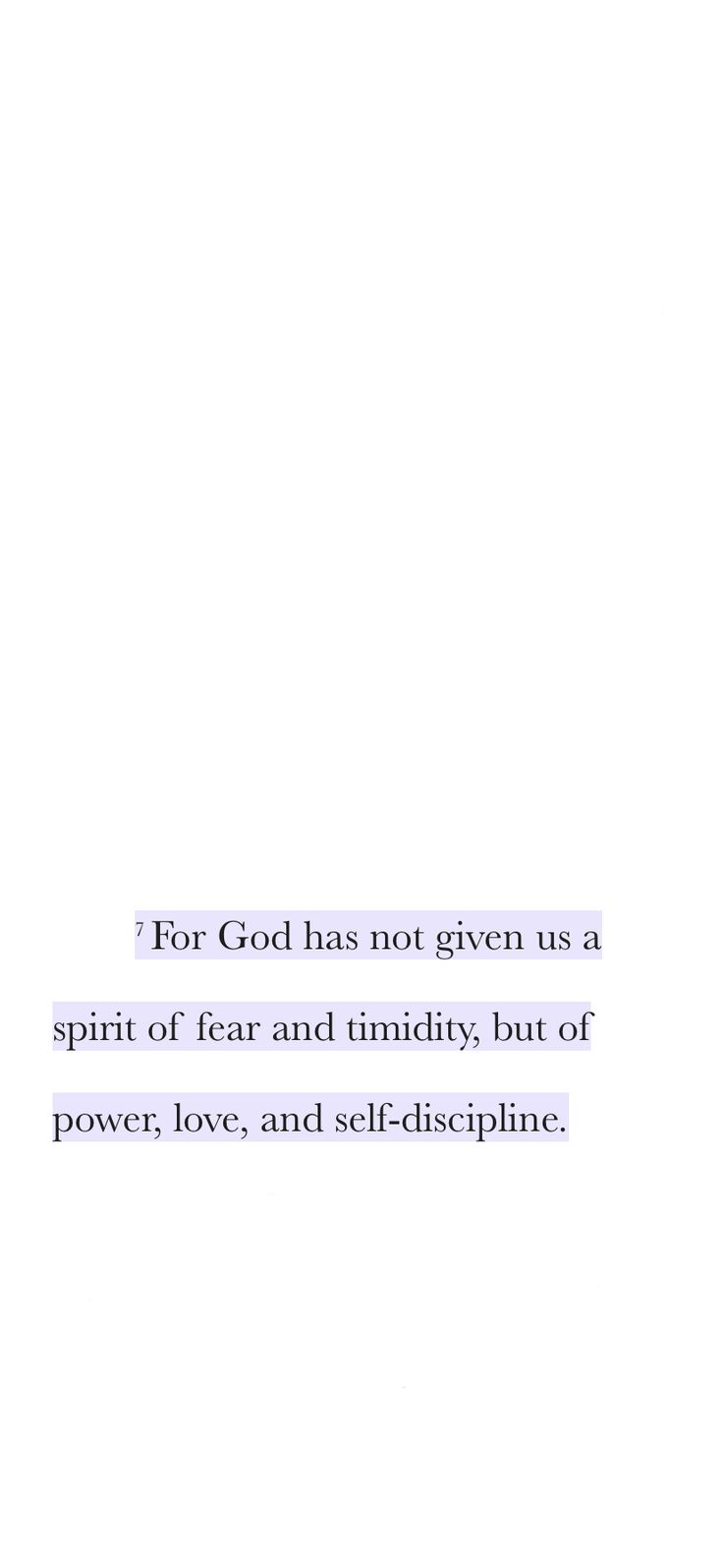 the words are written in white and black on a piece of paper that says, for god has not given us a spirit of fear and limitity but of power