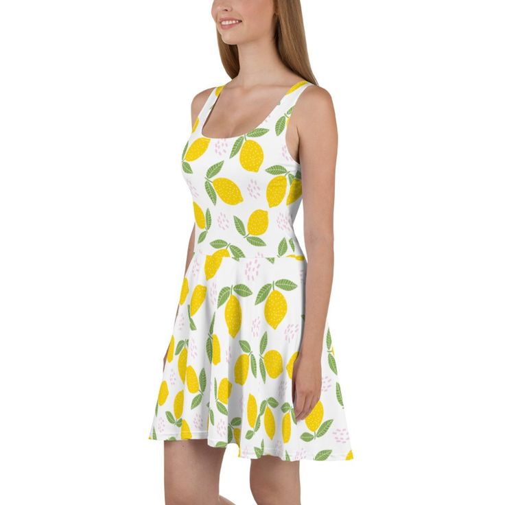 Plus Size Lemon Summer Pinup Dress. Flattering Fit And Flare Silhouette. The Elastic Fabric Is Soft To The Touch. 82% Polyester And 18% Spandex. Special Order Delivery: 7-14 Business Days Styles: Kawaii Pin Up 50s Tiki Party Casual Lemon Print Dress For Garden Party, Yellow A-line Dress For Summer, White Sleeveless Lemon Print Dress, Yellow Fitted A-line Sundress, White Sleeveless Dress With Lemon Print, Fitted Yellow A-line Sundress, Yellow A-line Mini Dress For Brunch, Yellow Summer Midi Dress Knee-length, Casual Lemon Print Summer Dress