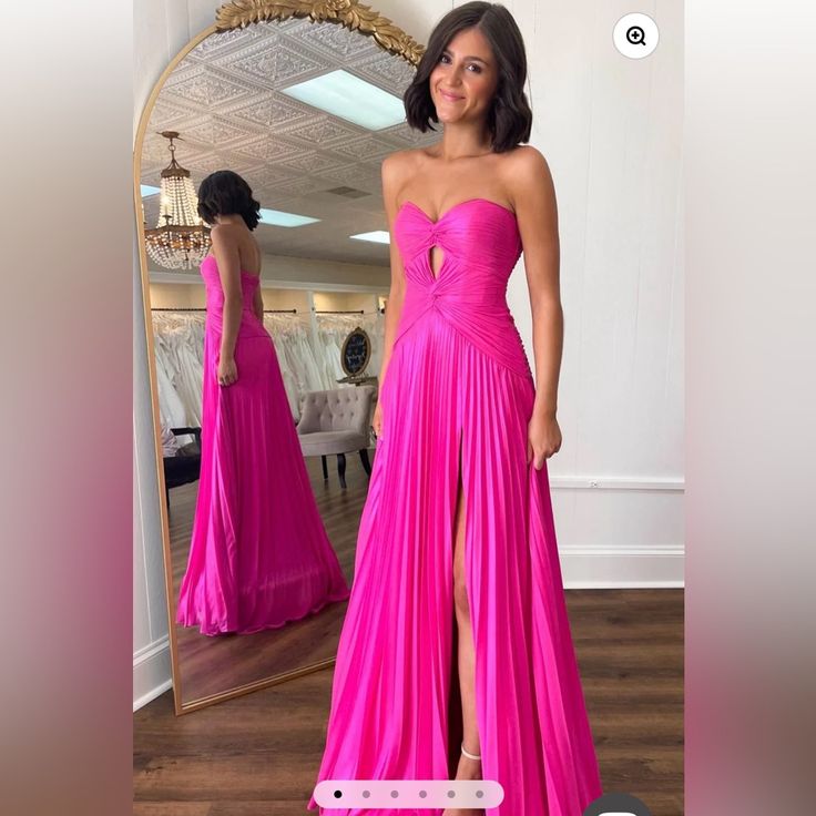 Purchased From Kissprom - Size 2 - Brand New - Never Worn - Tags On Hot Pink Prom Dresses Long, Neon Pink Prom Dress, Bright Pink Prom Dress, Prom Dress Hot Pink, Hot Pink Prom Dresses, Hot Pink Bridesmaid Dresses, Hot Pink Prom, Hot Pink Bridesmaids, Hot Pink Prom Dress