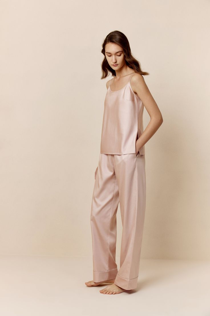 Lyocell Straight Leg Pants Sleep Wear, L And Light, Pajama Robe, Pants Design, Pajama Top, Pink Cotton, Straight Cut, Straight Leg Pants, Summer Collection