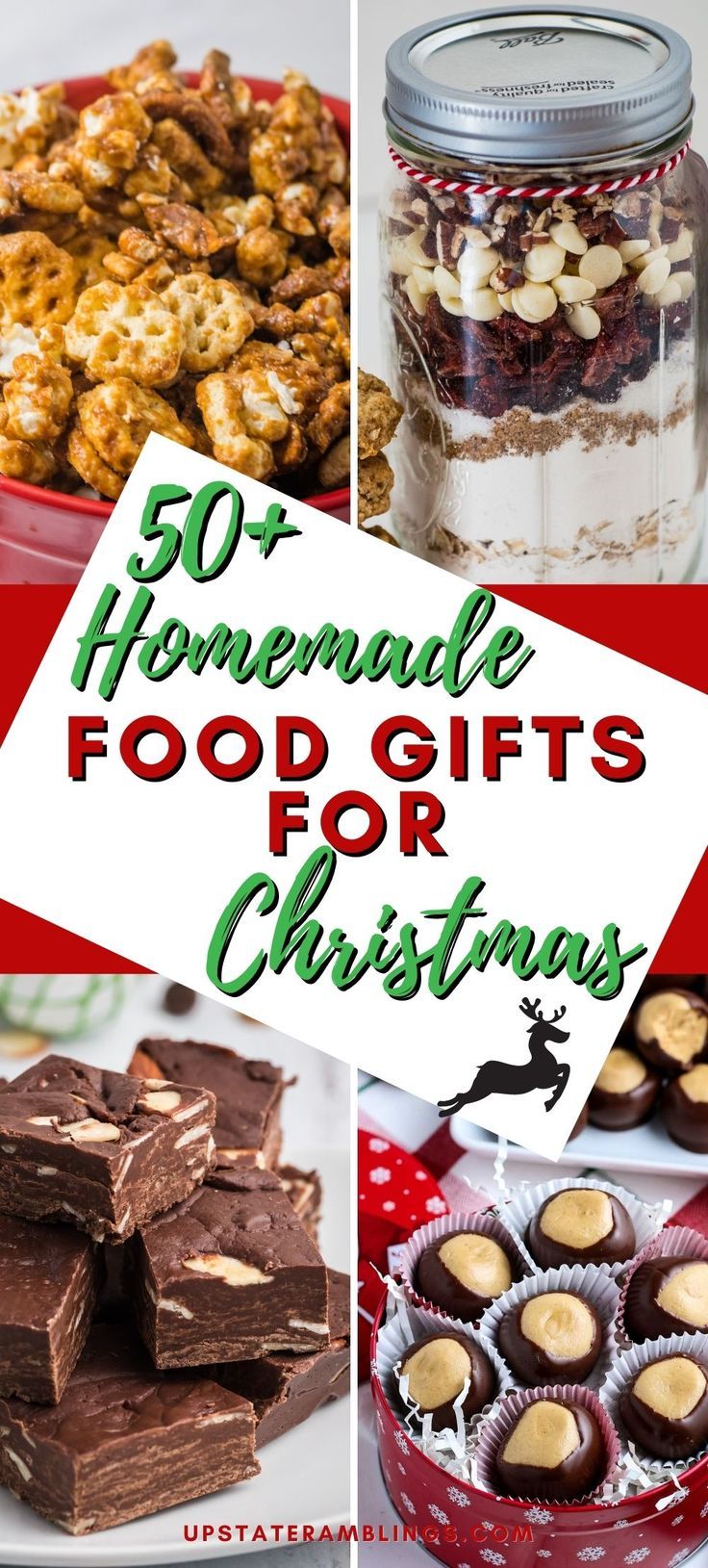 collage pin of food gift ideas Home Made Food Gifts Christmas, Best Homemade Food Christmas Gifts, Christmas Gift Baskets Baked Goods, Food For Coworkers, Easy Baked Christmas Gifts, Large Batch Christmas Gifts, Eatable Christmas Gift Ideas, Dessert Christmas Gifts, Homemade Christmas Snacks Edible Gifts