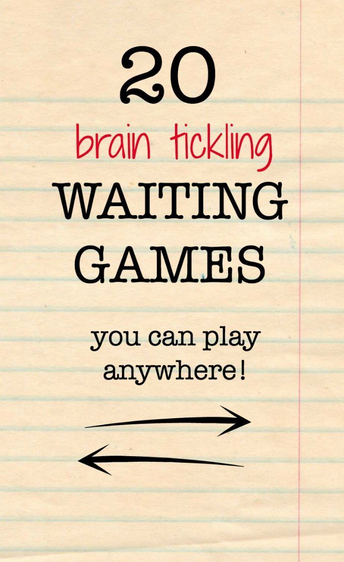 a piece of paper with the words 20 brain picking waiting games you can play anywhere