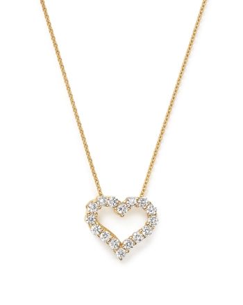 From our exclusive collection, this 14K yellow gold necklace features the sweet and sparkling diamond heart pendant. Heart Shaped Yellow Gold Diamond Necklace, Heart-shaped Yellow Gold Diamond Necklace, Yellow Gold Heart Cut Diamond Necklace For Wedding, Classic Yellow Gold Heart Necklace With Diamond Accents, Fine Jewelry Yellow Gold Open Heart Diamond Necklace, Fine Jewelry Yellow Gold Diamond Necklace With Open Heart, Heart Shaped Yellow Gold Necklace With Single Cut Diamonds, Formal Heart-shaped Yellow Gold Diamond Necklace, Vvs Clarity Yellow Gold Diamond Necklace For Valentine's Day