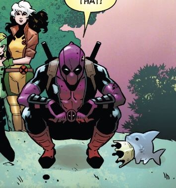 a comic strip with deadpool and other characters