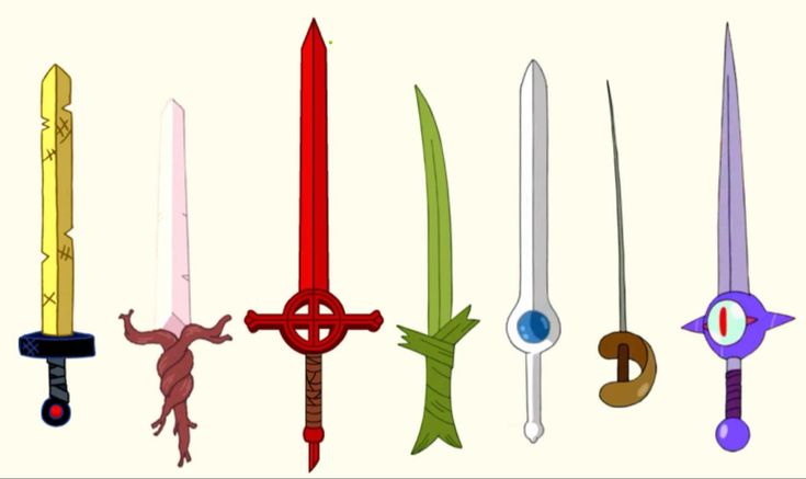 an image of different types of swords