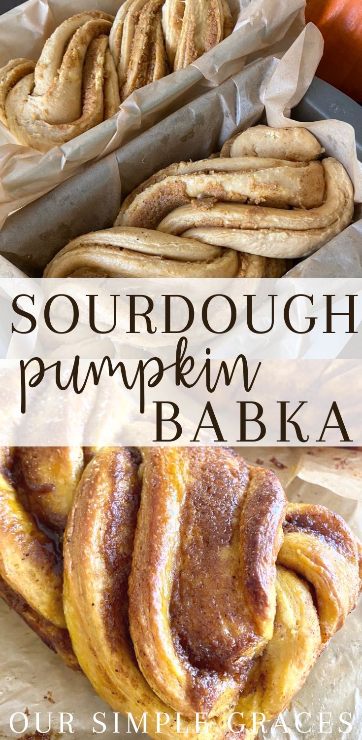 sourdough pumpkin bake recipe with text overlay