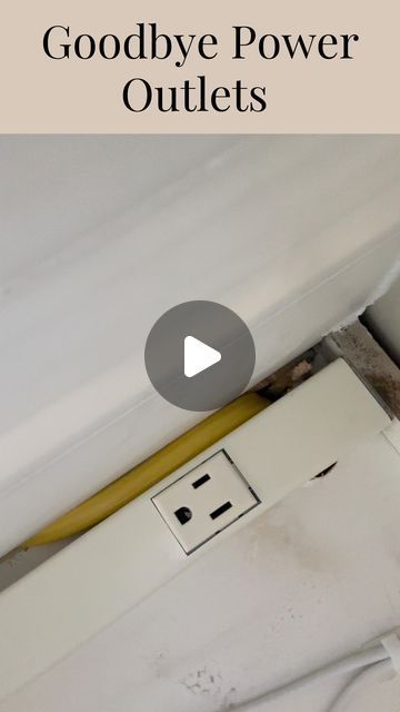 an electrical outlet is shown with the words goodbye power outlets above it and below it