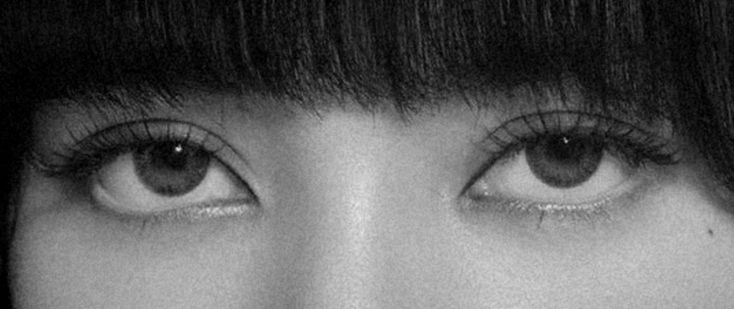 black and white photograph of woman's eyes