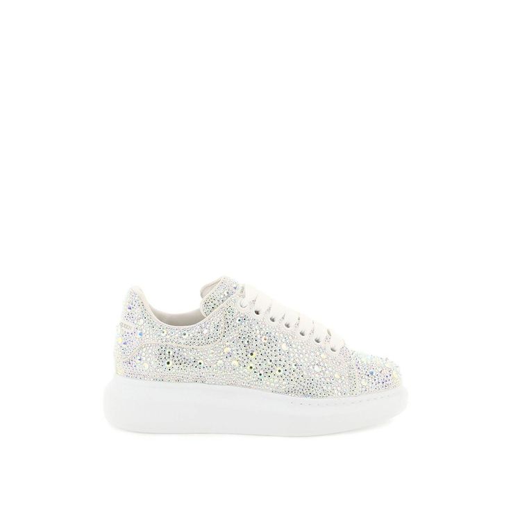 Alexander Mcqueen Sneakers Encrusted With Rhinestones, With Contrast Leather Heel Detail And Oversize Rubber Sole. Leather Lining, Removable Insole, Polished Metal Eyelets, Silver-Printed Logo On The Back. Extra Laces Included.Material: 100% Calf LeatherMade In: ItaliaColor: Mixed ColoursCollection: Spring - Summer 2023718240 Wid53 Luxury Embellished Lace-up Sneakers, Elegant Low-top Bling Sneakers, Luxury Bedazzled Round Toe Sneakers, Luxury Bedazzled Low-top Sneakers, Luxury Bedazzled Sneakers, Luxury Sneakers With Rhinestones And Round Toe, Elegant Round Toe Sneakers With Rhinestones, Elegant Sneakers With Rhinestones, Elegant Rhinestone Sneakers With Round Toe