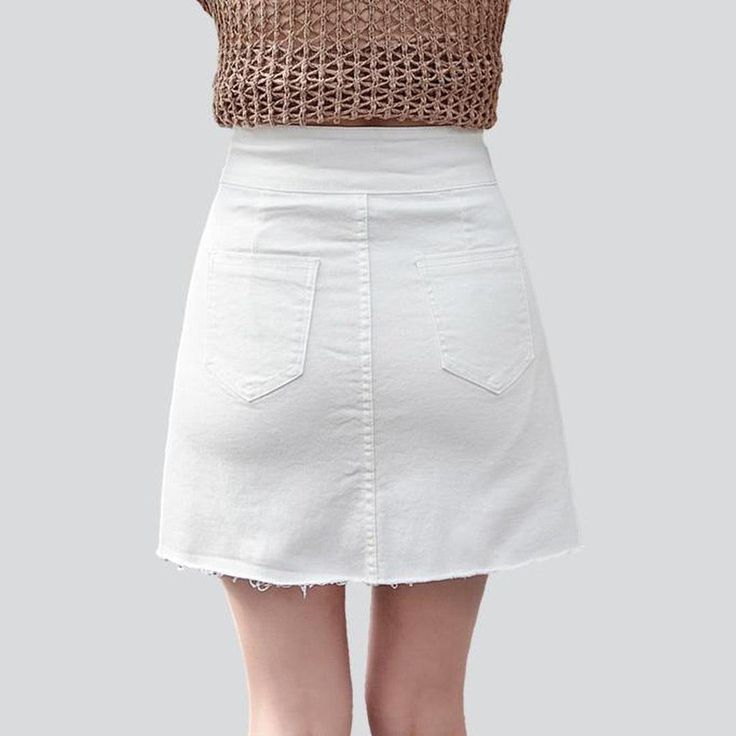 Level up your city trend with the 2023 Summer Collection's mini denim skirt! This high-waisted skirt expertly combines the modern with the vintage with its unique zipper and buttons closure. From coffee dates to outdoor events. make a statement and stand out in any crowd.Why You'll Fall In Love: Vintage Style: Reimagine the glory of the past with this denim skirt. which effortlessly combines vintage style with modern flair. Unique Closure: A harmonious blend of a zipper and buttons closure ensur High Waist Denim Skirt For Fall, High Waist Skirt With Button Zip Fly For Spring, Trendy High Rise Mini Skirt, High Waist Cotton Mini Skirt With Button Zip Fly, Fitted Mini Denim Skirt With Button Zip Fly, Non-stretch Mid-rise Mini Skirt For Spring, High Rise Cotton Denim Skirt With Button Zip, Spring Cotton Mini Denim Skirt, Spring Denim Skirt With Button Closure