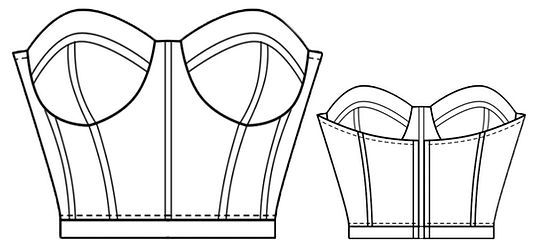 the front and back view of a paper hat with two sides cut out to show the pattern