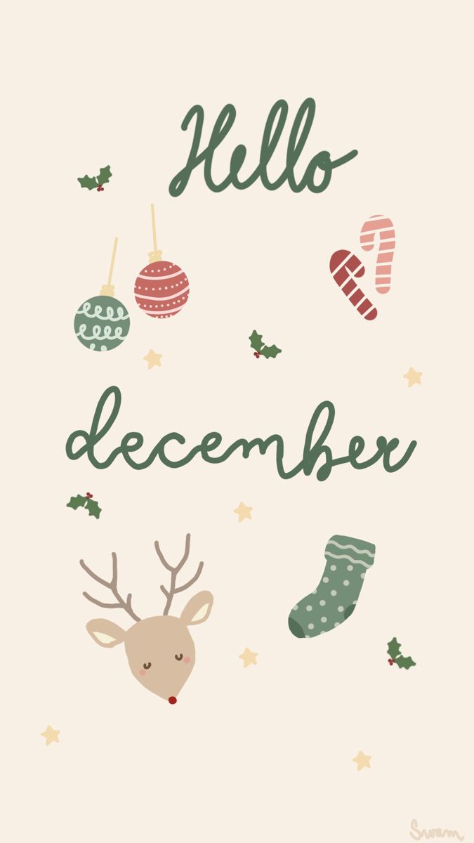 a christmas card with the words hello december