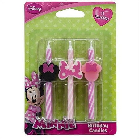 three candles with minnie and mickey mouse on them