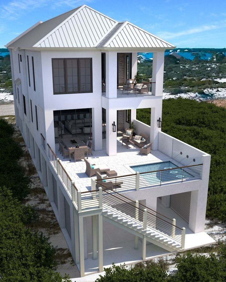 an artist's rendering of a house on the beach