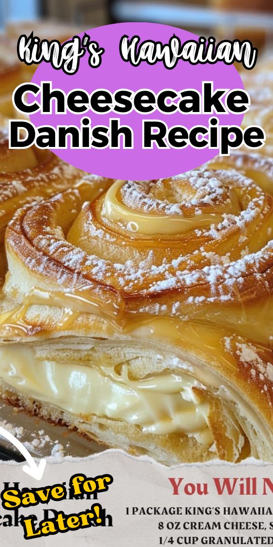 a poster advertising cheesecake danish recipe