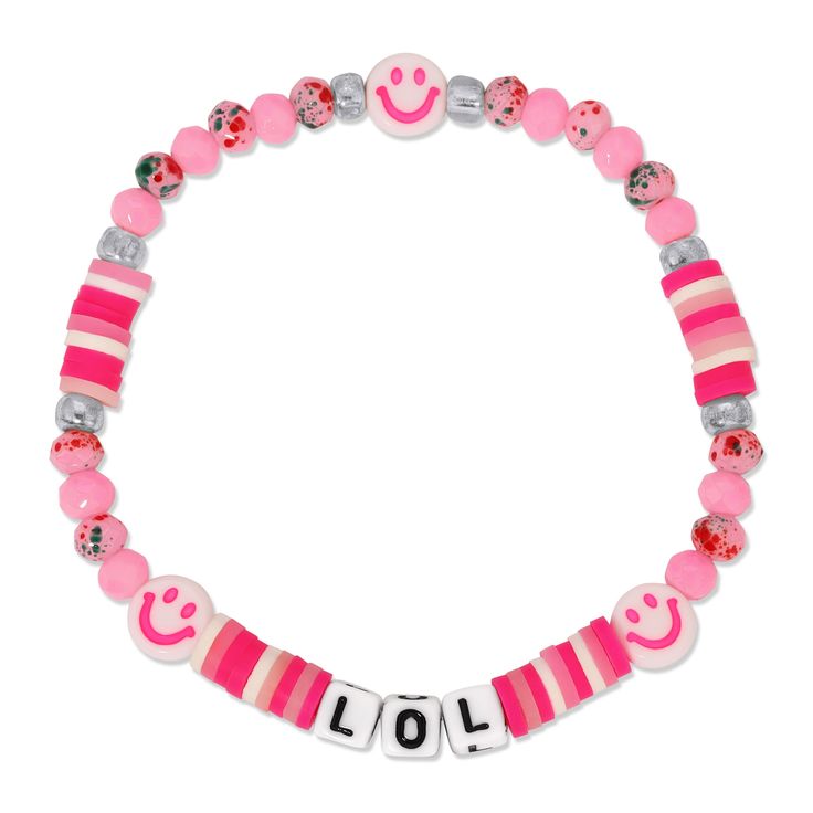 Inspirational, confident and kind, our new Colorful Words kids bracelet collection helps children express themselves in a positive, fun manner. Boasting our signature stretch construction, these enchanting adornments feature our popular mini-crystals with multiple sayings and expressions perfect for the younger crowd. Playful Charm Bracelet For Friendship, Pink Personalized Novelty Stretch Bracelet, Personalized Pink Novelty Stretch Bracelet, Playful Letter Beads Name Bracelet For Friendship, Novelty Personalized Pink Friendship Bracelets, Fun Stretch Bracelet With Letter Beads For Friendship, Trendy Hypoallergenic Friendship Bracelets For Birthday, Inspirational Pink Adjustable Bracelets, Inspirational Pink Beaded Bracelets With Letter Beads