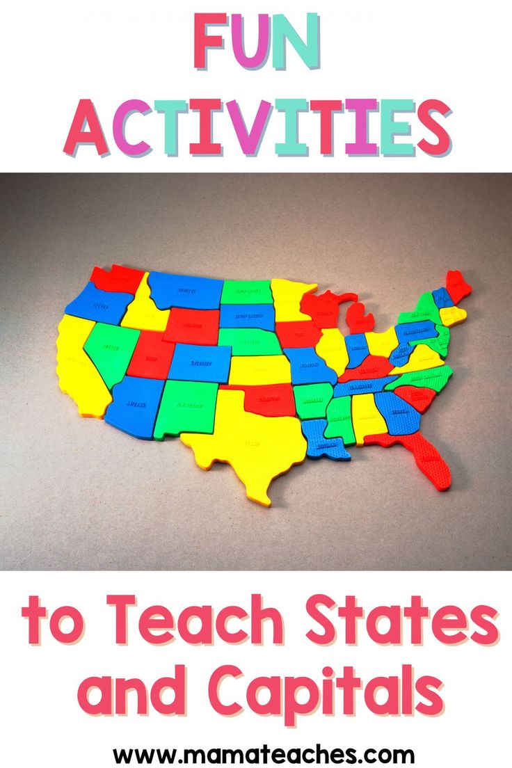 a map of the united states with words fun activities to teach states and capitalize