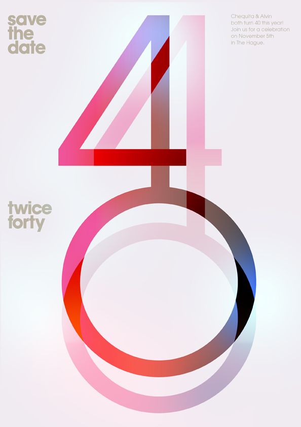 a poster with the number four in red, white and blue