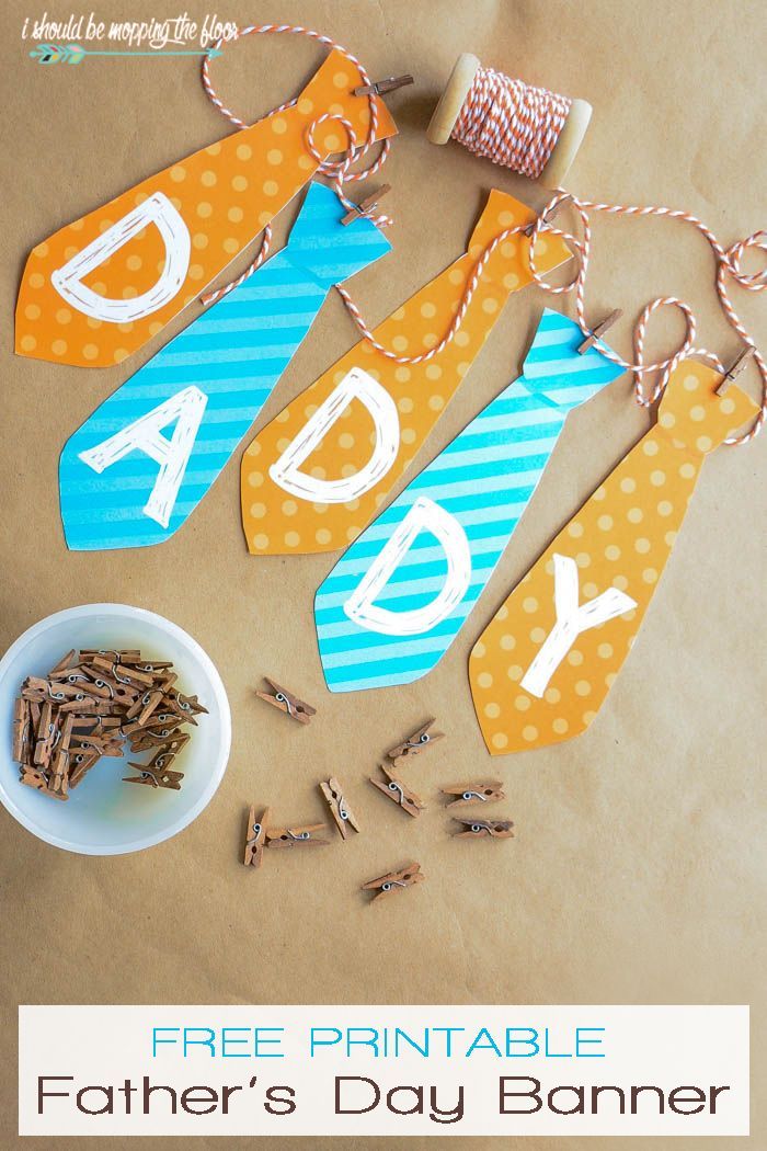 father's day banner made out of paper and twine