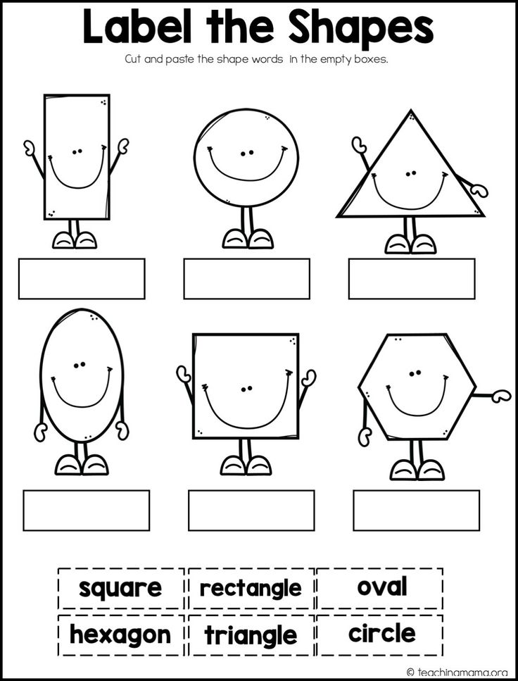 an image of shapes worksheet for children to learn how to label the shapes