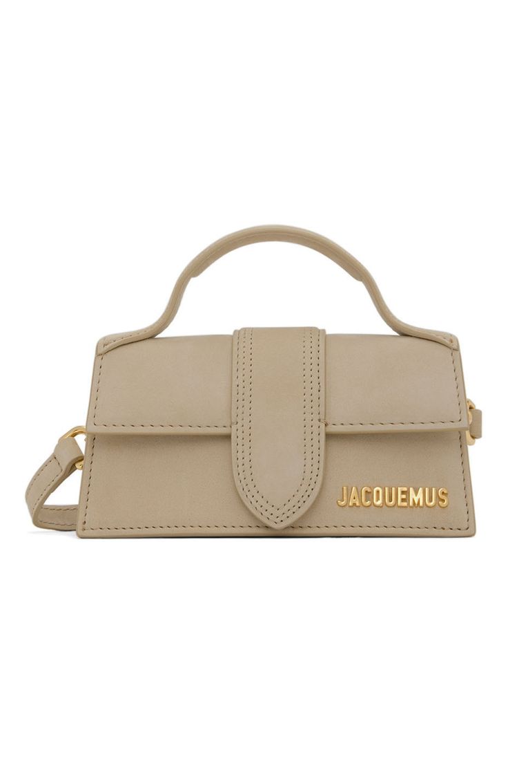 Jacquemus: Beige Suede 'Le Bambino' Clutch | SSENSE Jacquemus Bag, Best Online Stores, Suede Clutch, Chic Bags, Ladies Clutch, Small Accessories, Weekender Bag, Leather Clutch, Shoulder Handbags