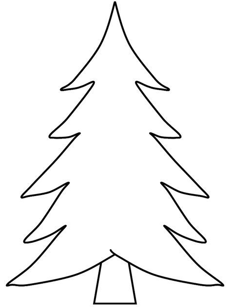 the outline of a christmas tree for kids to color and cut out on their own