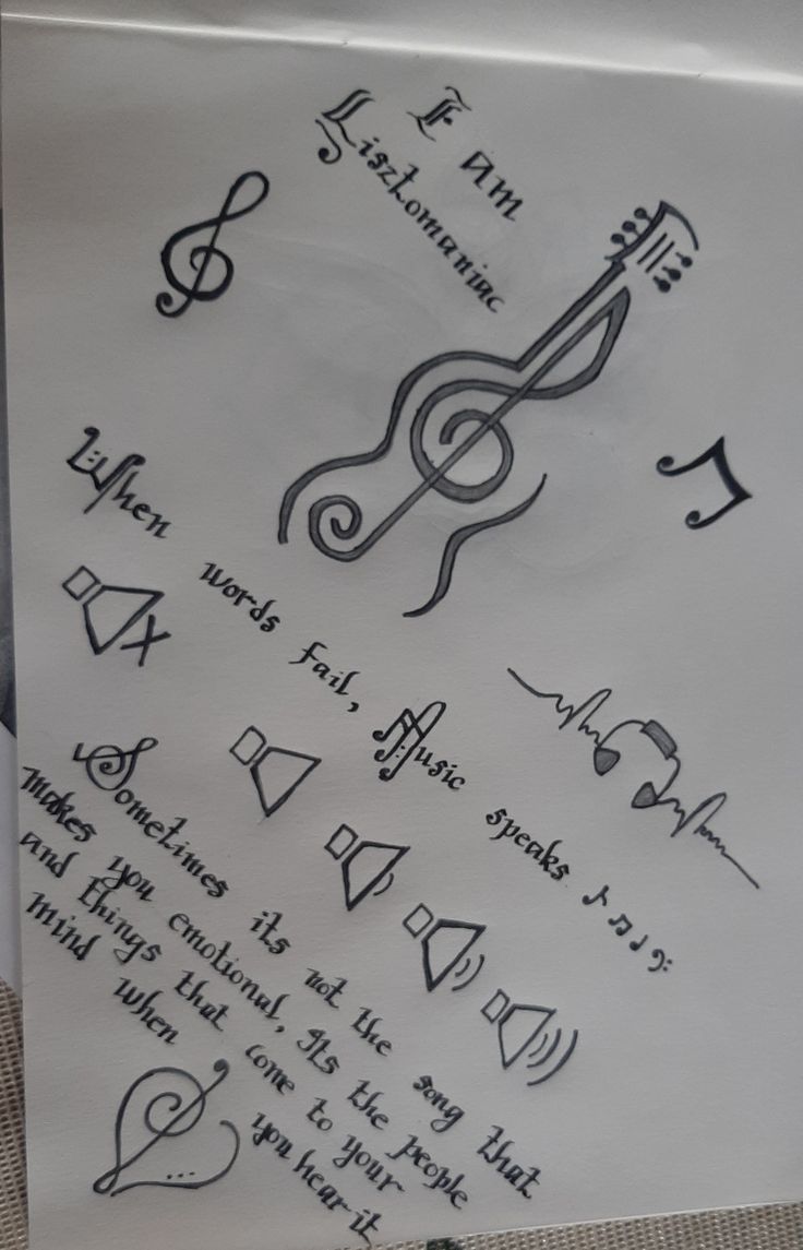 a sheet of paper with music notes and musical symbols on it's back side