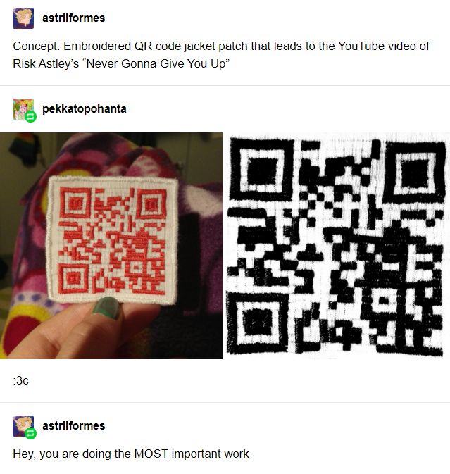 two screenshots showing the same qr code as well as an image of someone's hand holding a cell phone