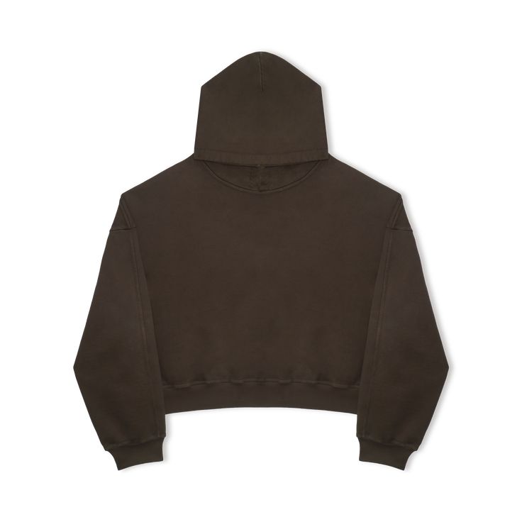 A cropped, relaxed fitting hooded jumper with centre back seam and panelled detailing. Made by hand in Australia. Blank Hoodies, Sports Design Ideas, Hooded Jumper, Textiles Projects, Fitted Jumper, Clothing Mockup, Sports Design, Workout Accessories, Sydney Australia