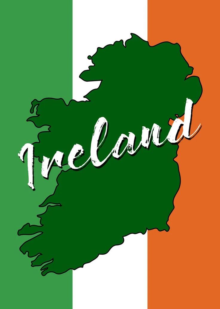 the map of ireland with the colors of the irish flag on it's side