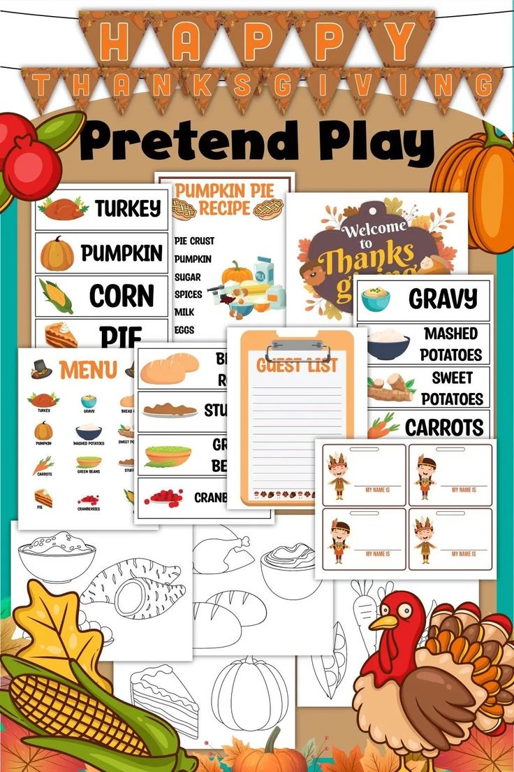 thanksgiving themed printables and activities for kids