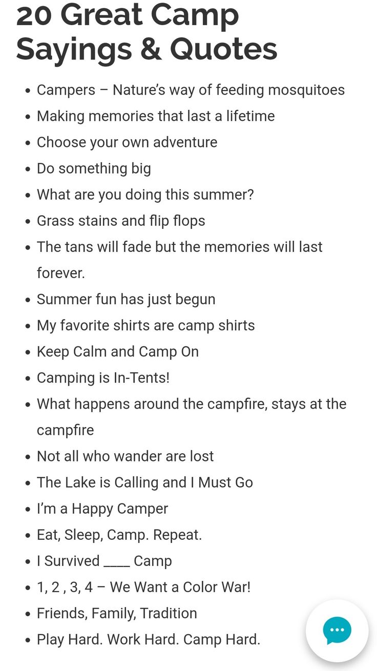 the 25 great camp sayings and quotes