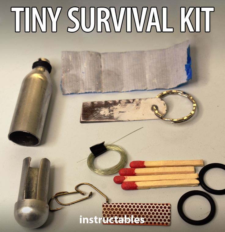 the tiny survival kit is organized and ready to be used