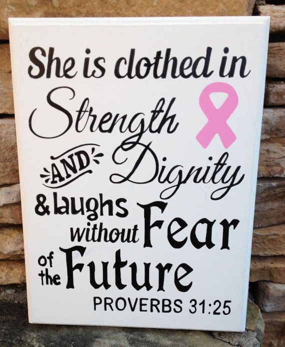 Hand Painted Wood Sign, Pink Ribbon, Made in USA, Proverbs 31:25, Designed and Painted in NC, 9 x 12 beveled wood, Next Day Shipping #HEPTEAM Fear Of The Future, Survivor Gift, Virtuous Woman, Hand Painted Wood Sign, She Is Clothed, Painted Wood Signs, Proverbs 31, Hand Painted Wood, Intj