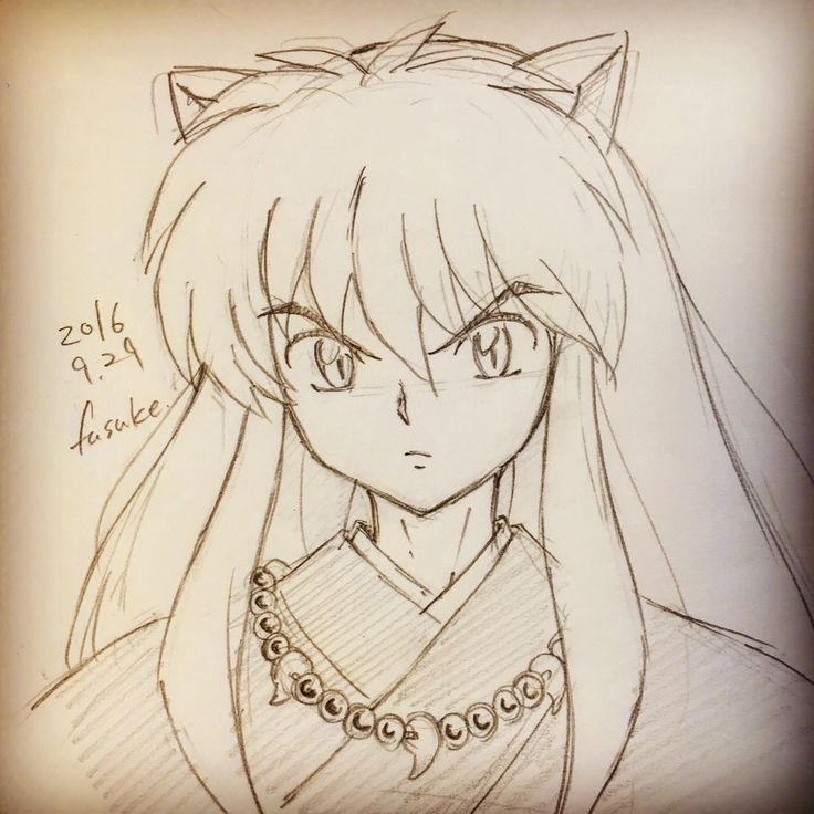 a drawing of a girl with long hair and cat ears on her head, wearing a dress