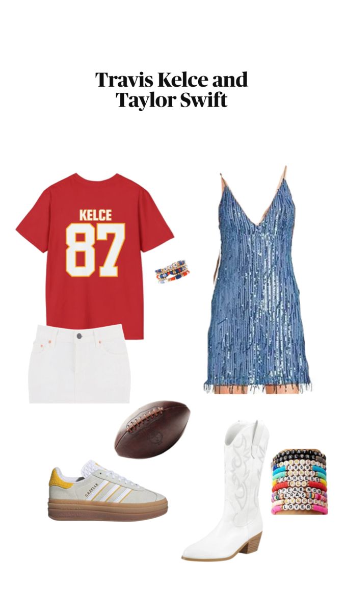 travis kelcee and taylor swift's outfit for the super bowl, which includes sneakers