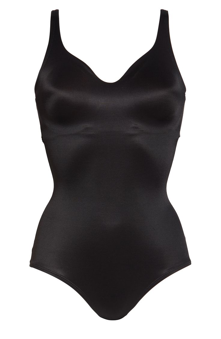 Perfect your look with a flawless foundation in this firming bodysuit that smoothes your figure through the waist and hips. Molded cups lift and support with flat, floating wires and a flexible center gore that allow the wires to adapt to your body's shape. Style Name:Tc Underwire Bodysuit Shaper. Style Number: 5963766. Available in stores. Fitted V-neck Lined Body Shapewear, V-neck Shapewear With Built-in Bra, Elegant Black Camisole Bodysuit, Elegant Black Bodysuit With Spaghetti Straps, Elegant Second-skin Camisole With Built-in Bra, Elegant V-neck Stretch Shapewear, Seamless Fitted V-neck Shapewear, Elegant Push-up Shapewear With Built-in Bra, Elegant Bodysuit With Built-in Bra And Spaghetti Straps