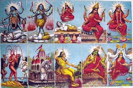 the nine avatars of hindu deities are depicted in this painting