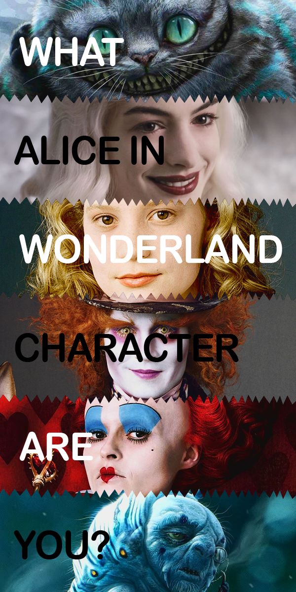 an image of the characters in alice and wonderland, with text that reads what alice in wonderland is character are you?