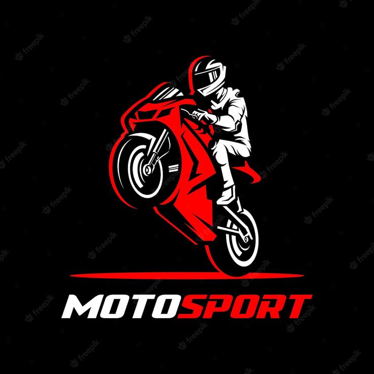 a man riding a motorcycle on top of a red and black background with the words moto sport