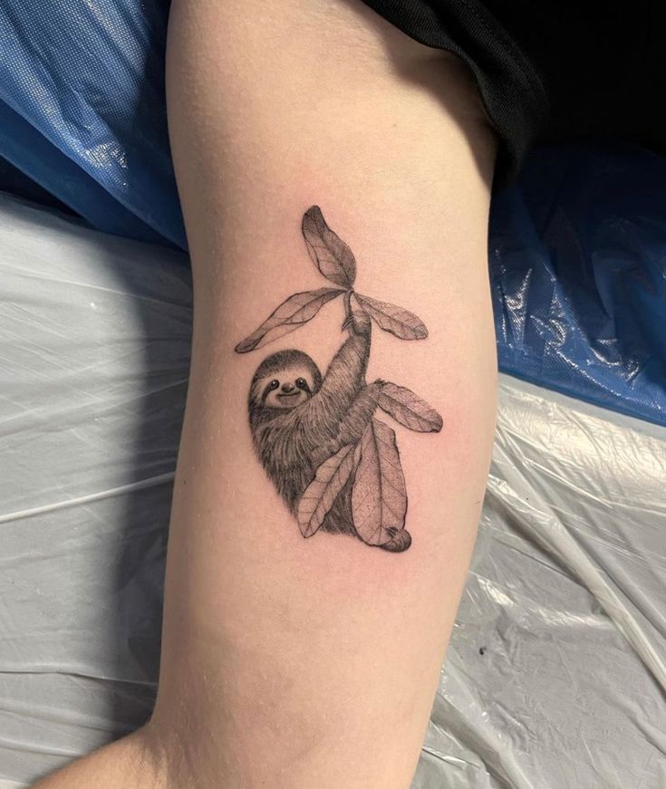 a small slotty tattoo on the leg