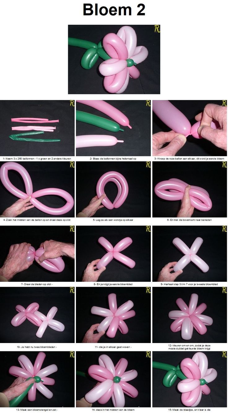 how to make an inflatable flower with balloons and streamers - step by step instructions