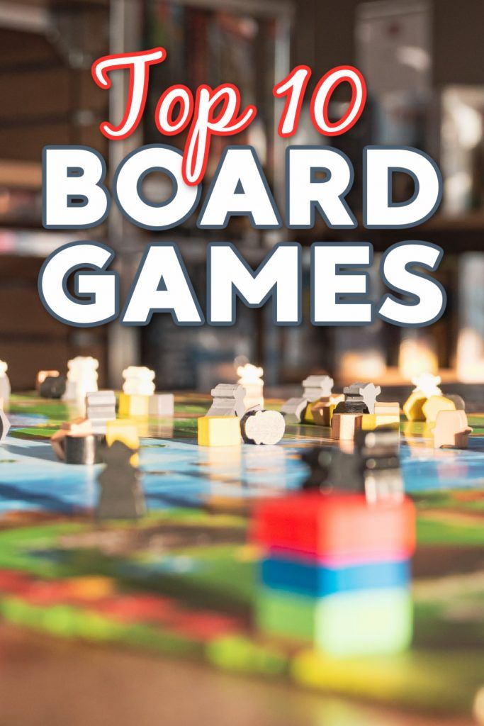 the top 10 board games for kids to play on their own tabletop, with text overlay