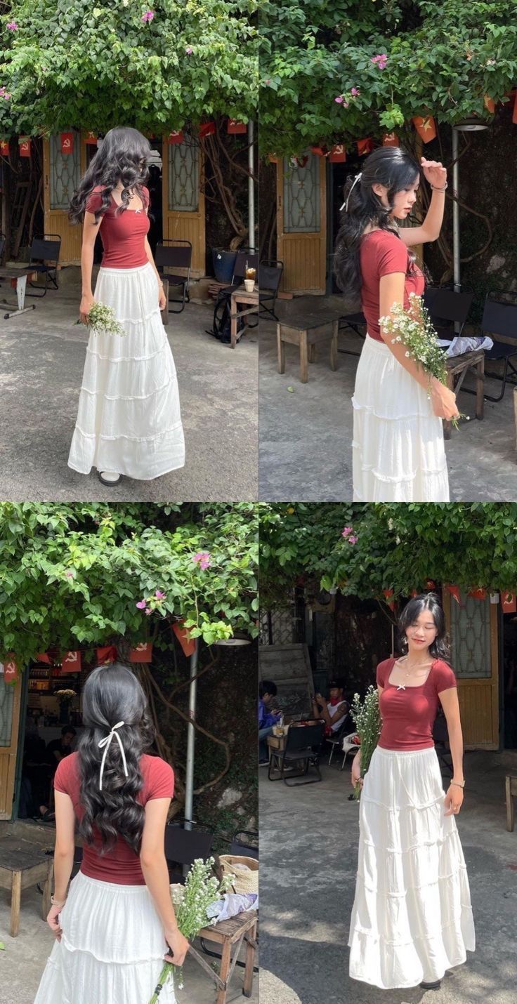 Cap Sleeve Outfit, Outfit For Temple Visit, Jejemon Outfit Filipino Style, Dress On Pants, Germany Fashion Summer, Going On A Date Outfit, Long Skirt And Top Casual, Korean Spring Outfit, Goa Outfits Women Indian