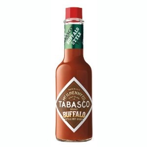 a bottle of tabasco sauce on a white background