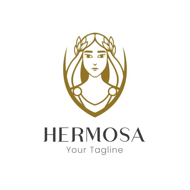 a woman's face with leaves in her hair and the words, hermosa your