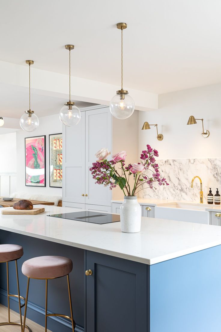 the kitchen is clean and ready to be used as a dining room or office space