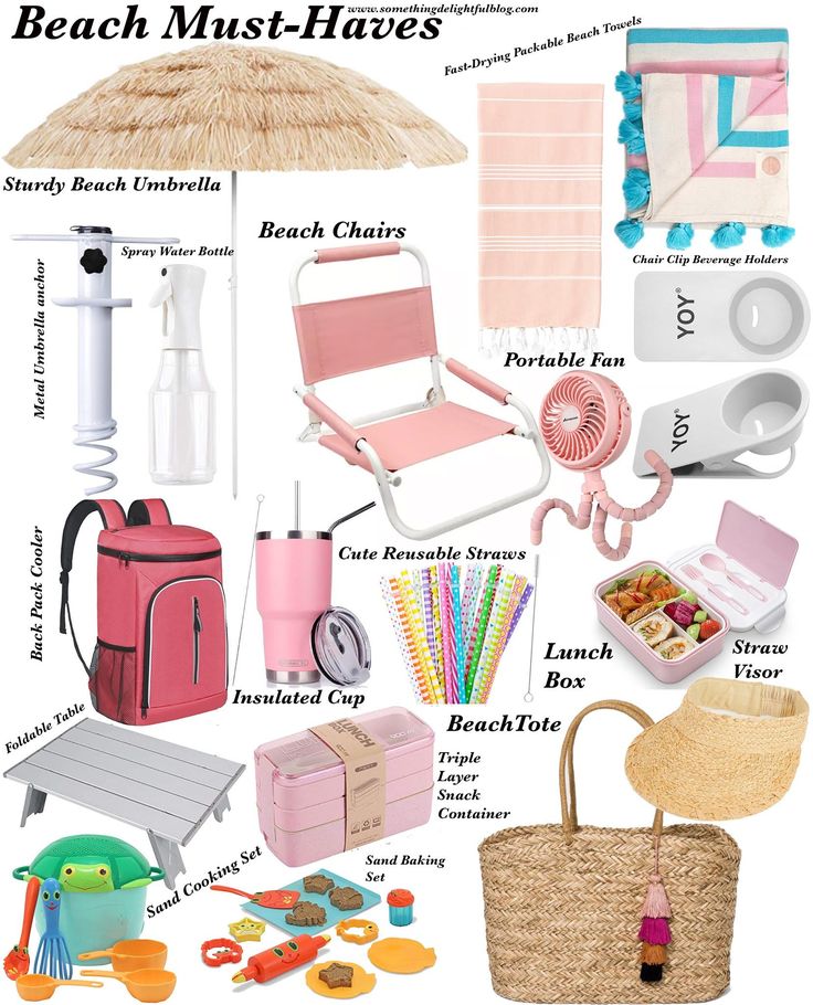 the beach must haves list is shown here